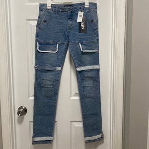 8+9 Biker Strapped jeans